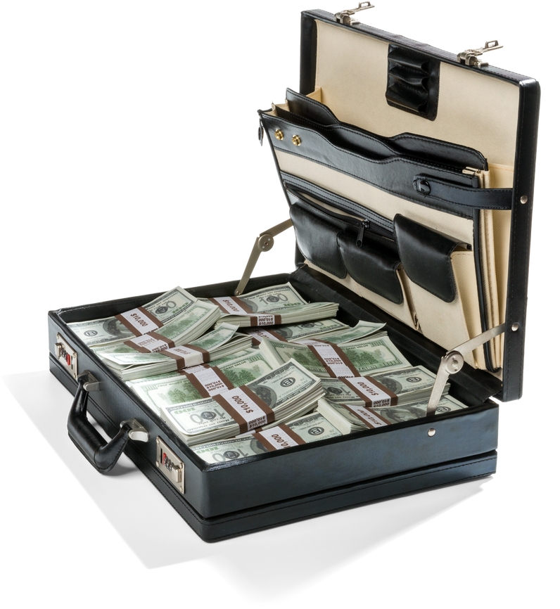 Money in a briefcase